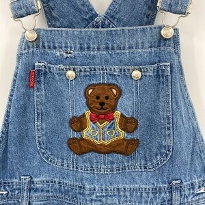 D'Mode Classix Vintage Overalls Womens Sz Medium‎ Blue Denim Bibs Y2K Teddy Bear